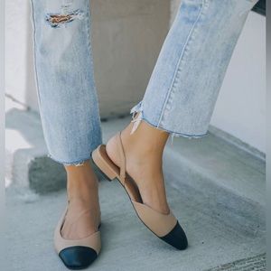 Coco Two Tone Flat Slingback Shoe